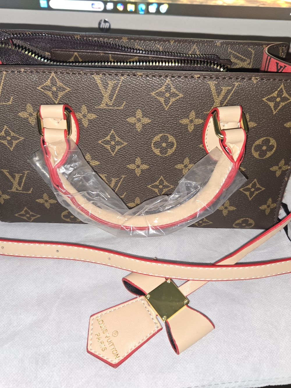 Monogram Canvas Mini Top-Handle Bag in Brown